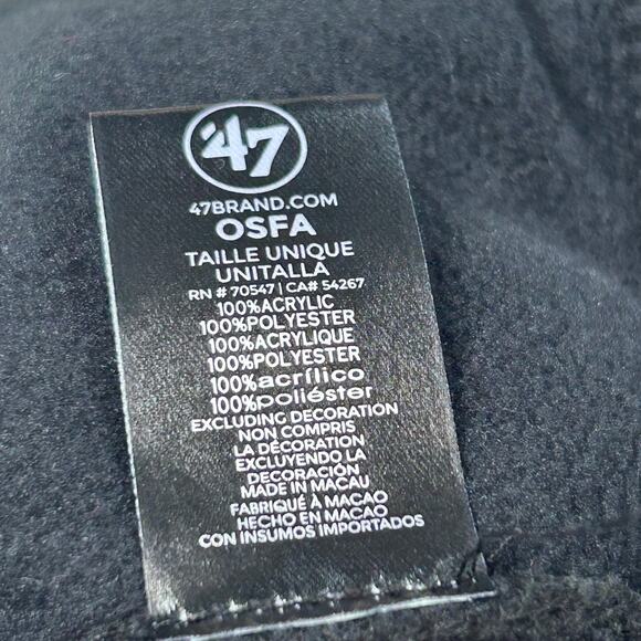 Boston Bruins ’47 Brand Knit Pom Beanie Black Yellow White OSFA Acrylic NHL Hat - Picture 6 of 6